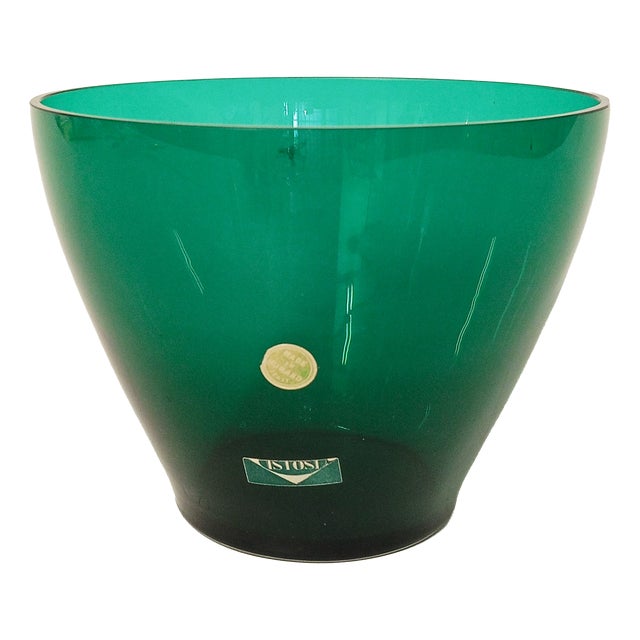 Emerald Green Murano Glass Vase by Vistosi, 1960s For Sale