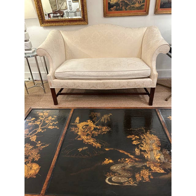 Cream Chippendale Style Upholstered Loveseats Sofas- A Pair For Sale - Image 8 of 14