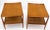 Wood Pair of Walnut Mid-Century Modern Two-Tier Cane Shelf End Side Tables Stands For Sale - Image 7 of 13