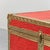 Gold-Plated Metal and Red Leather Trunk, 1950s For Sale - Image 3 of 12