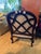Bassett French Provincial Style Bergère Armchair W Formal Brocade or Damask Upholstery W Coordinating Decorative Envelope Pillow. For Sale - Image 10 of 10
