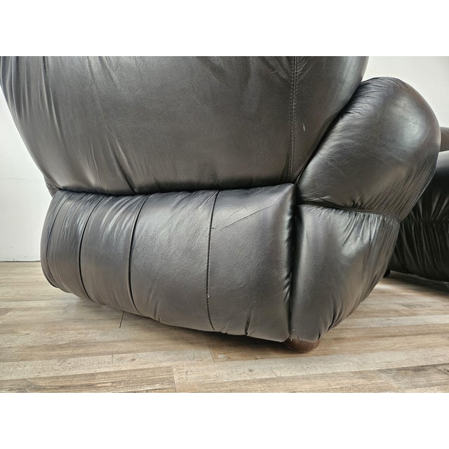 Vintage Club Chairs in Black Leather, 1970, Set of 2 For Sale - Image 17 of 18