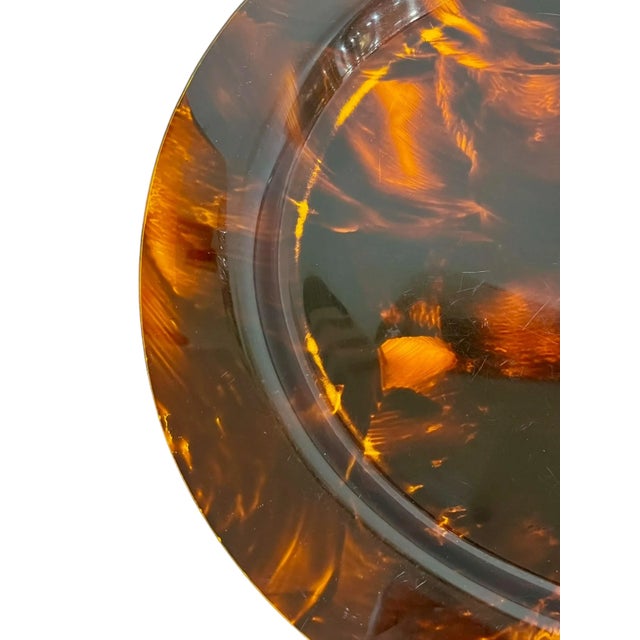 Christian Dior Vintage French Lucite Tortoise Style Cocktail Tray For Sale - Image 4 of 11
