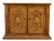 French Regency Louis XVI Carved Pecan Wood Marble Top Sideboard Buffet or Bar Cabinet by Stanley, Circa 1960s For Sale