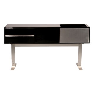Black and Stainless Steel Bar Sideboard, Italy, 1969 For Sale