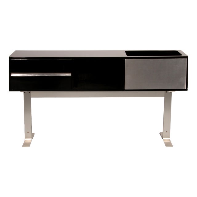 Black and Stainless Steel Bar Sideboard, Italy, 1969 For Sale