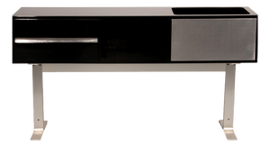 Black and Stainless Steel Bar Sideboard, Italy, 1969