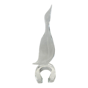 1970s Licio Zanetti Murano Glass Signed Heron Bird Sculpture 23.75"