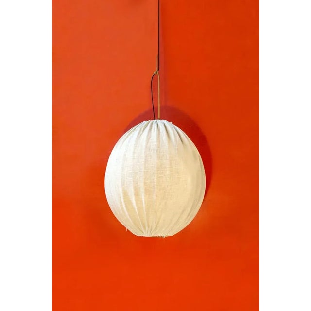 Metal Danish Fabric Lamp, 1950s For Sale - Image 7 of 7