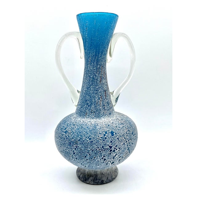 1960s Large Etruscan Style A Scavo Murano Glass Amphora Vase, 1960s For Sale - Image 5 of 18