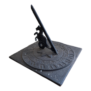 Vintage English Country Iron Garden Sundial "I Only Count Life's Sunny Hours"