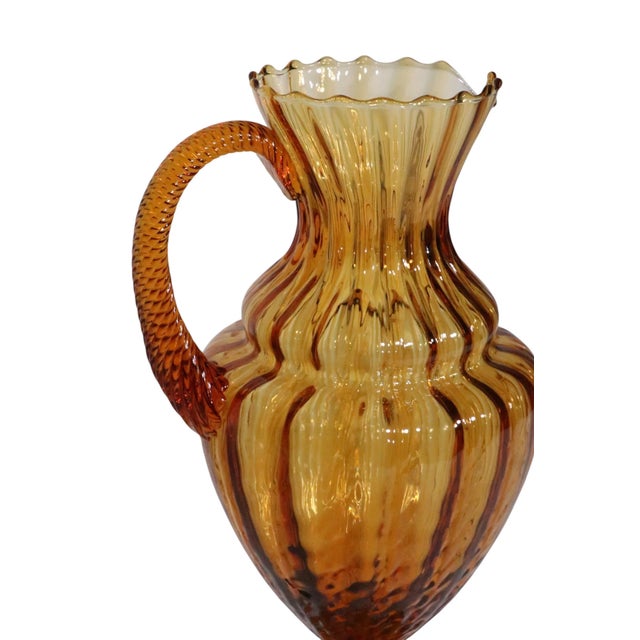 Mid Century Decorative Art Glass Carafe by Empoli C 1960's For Sale - Image 11 of 13