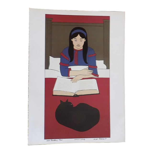 Vintage Signed/Titled Will Barnet Lithograph - "Child Reading-Red" For Sale