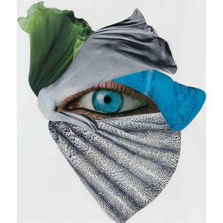 Genny Puccini, 15, Turquoise, 1977, Acrylic Collage on Paper For Sale