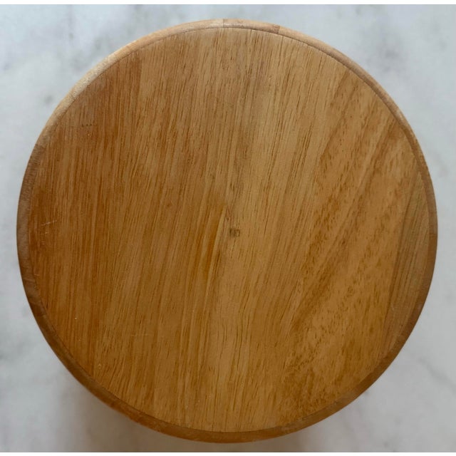 Vintage Blonde Wood Ice Bucket With Lid and Liner For Sale - Image 9 of 9