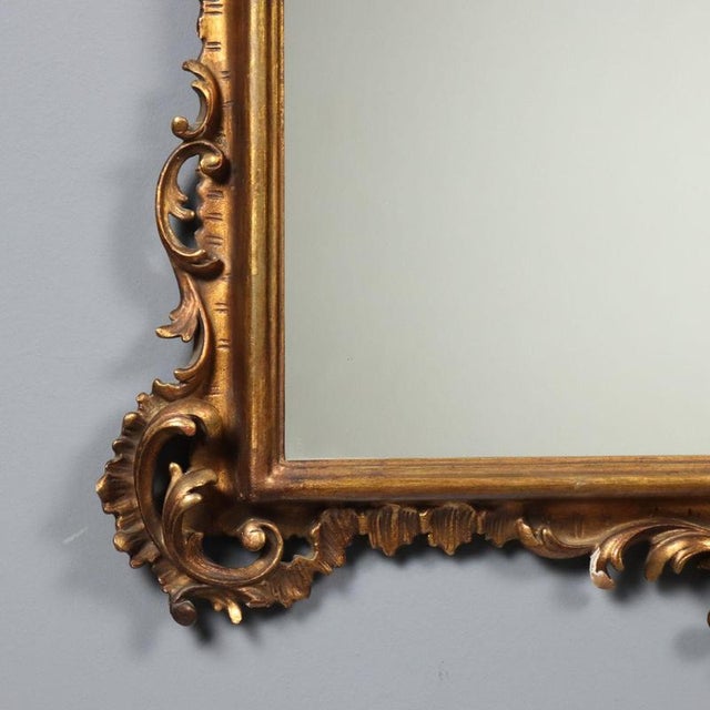 20th Century Mirror with Gilded and Carved Wooden Frame, Italy For Sale - Image 5 of 11