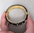Vintage Signed Napier Goldtone Black Enamel & Clear Rhinestone Cuff Bracelet For Sale - Image 9 of 11