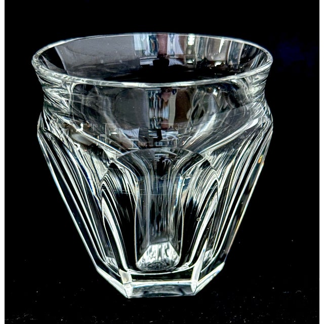 Art Deco Late 20th Century Baccarat Faceted Optic Cut Crystal 5 Shot Glasses With Low Profile Crystal Bowl - 6 pcs For Sale - Image 3 of 8