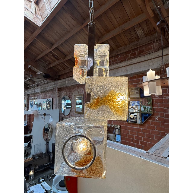 Toni Zuccheri for VeArt Murano 3 Light Pendant, Italy, 1970s For Sale - Image 9 of 11