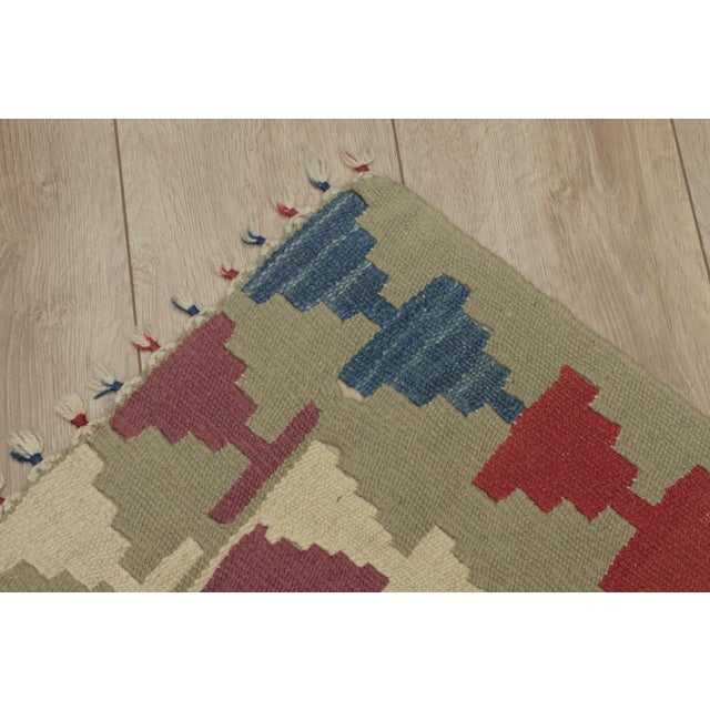 1970s Farmhouse Style Geometric Design Pink Oushak Kilim Rug For Sale In Sacramento - Image 6 of 13