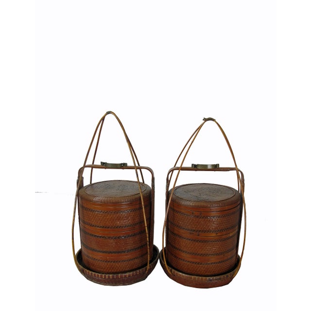 Early 20th Century Antique Chinese Bamboo Food Box For Sale - Image 4 of 13