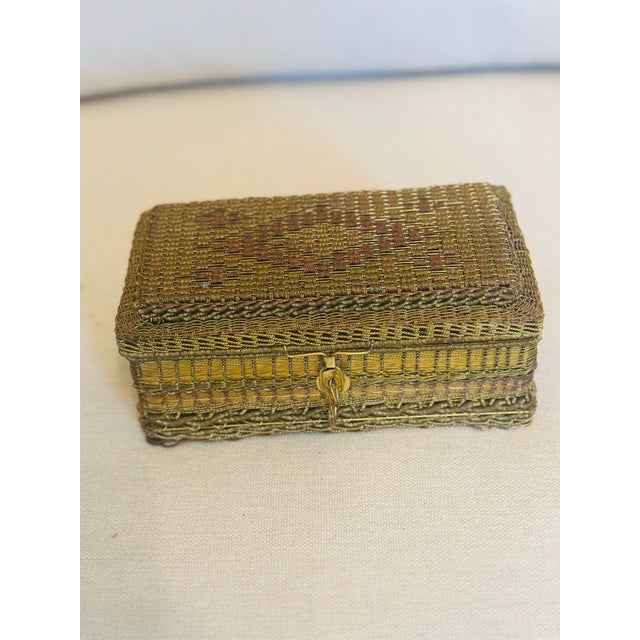 Vintage Woven Brass Box For Sale - Image 11 of 11