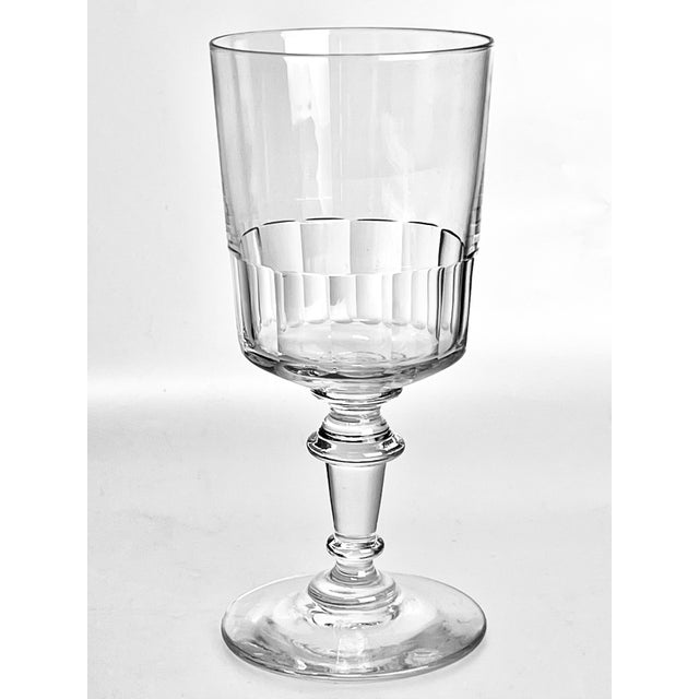 A set of 15 piece antique French country style cut glass stemware. Each one is entirely hand blown and wheel cut with a...