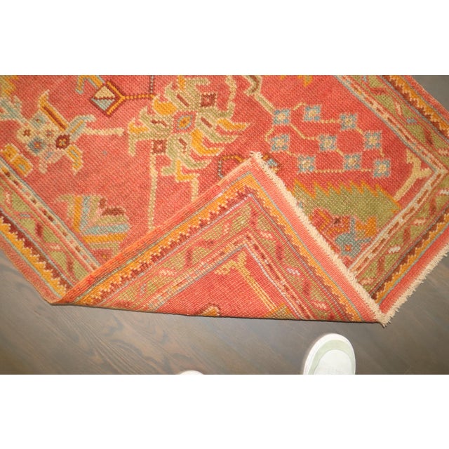 Antique Zabihi Collection Colorful Turkish Oushak Runner - 3'2" x 11'9" For Sale - Image 4 of 7