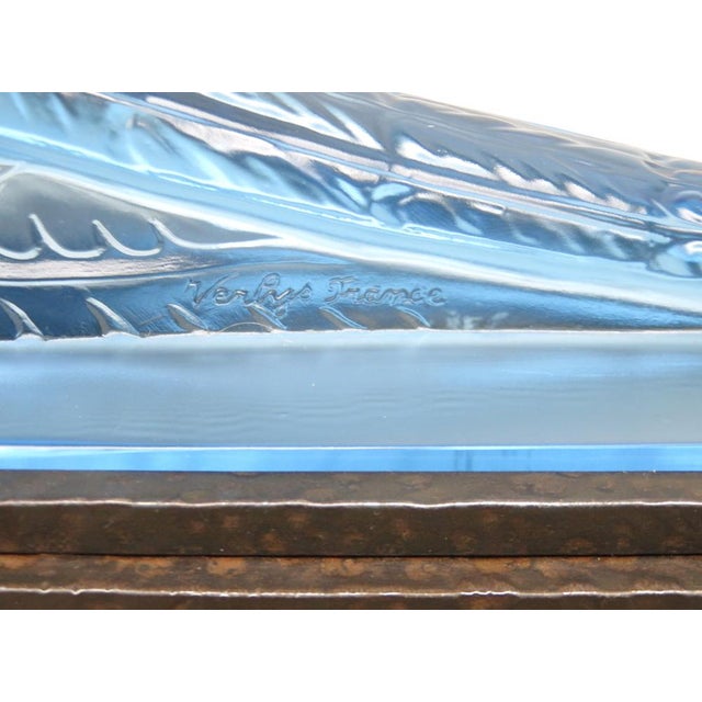 Art Deco Table Lamp in Blue Glass from Verlys France, 1920s For Sale - Image 10 of 18