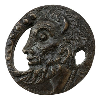 Bella Raftopoulou, Mythological Profile, 1960s, Bronze Sculpture For Sale