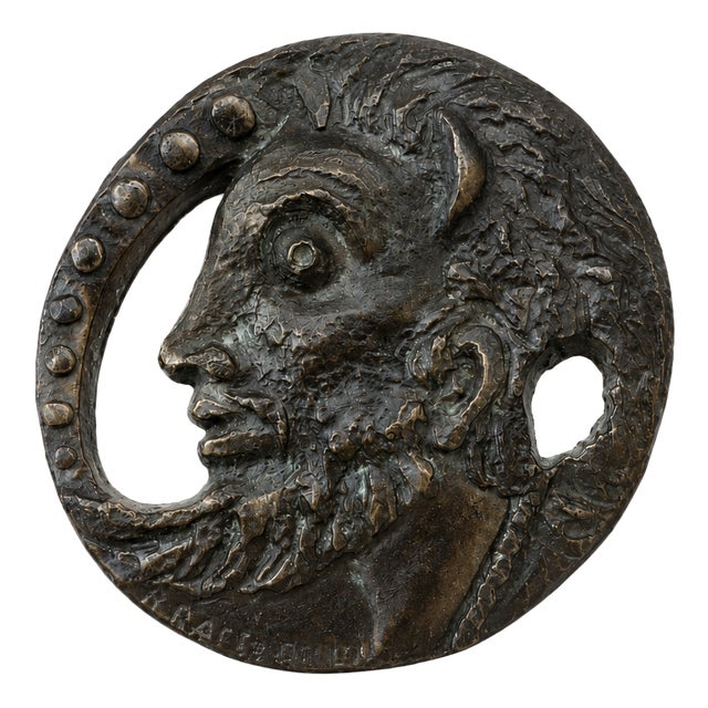 Bella Raftopoulou, Mythological Profile, 1960s, Bronze Sculpture For Sale