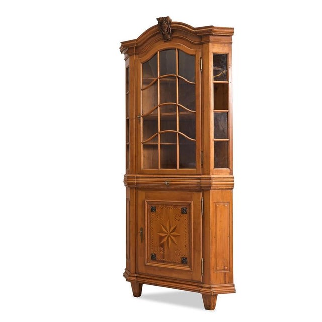 Corner cabinet / display cabinet – Louis XVI, circa 1770–1780, Southern Germany, cherry wood with veneers of various...