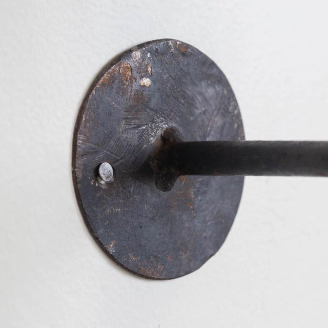 Black 1950s Spanish Iron Flower Wall Hook For Sale - Image 8 of 9