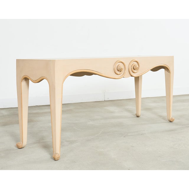 Late 20th Century Sally Sirkin J. Robert Scott Travertine Snail Console Table For Sale - Image 5 of 18