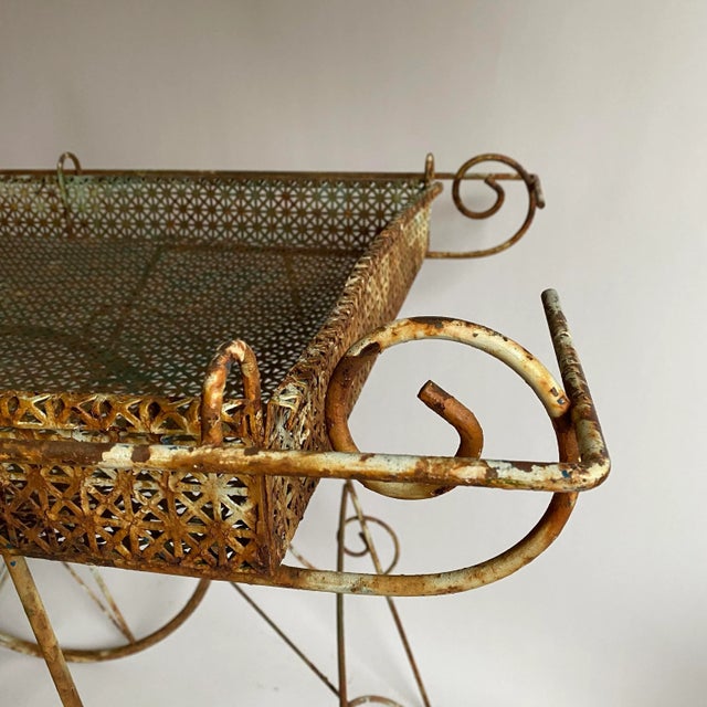 Vintage French Metal Garden Flower Cart For Sale In New York - Image 6 of 8