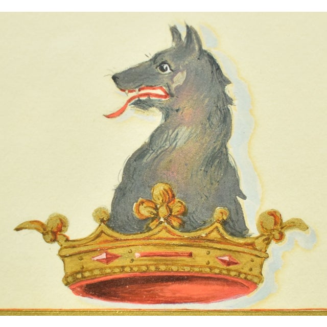 Traditional Mid 20th Century Armorial Crest "Seal" in Gouache For Sale - Image 3 of 6