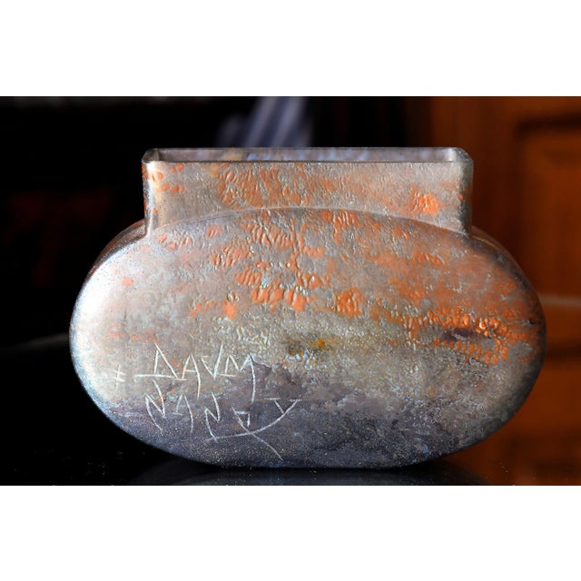 Art Nouveau Garden Vase in Orange Glass Paste from Daum Nancy, 1890s For Sale - Image 9 of 9