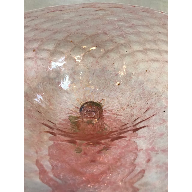 19th Century Hand Blown Pink Venetian Tazza For Sale - Image 11 of 12