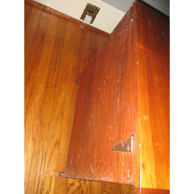 Antique Primitive Sheraton Sugar Chest Pine Wood Storage Chest For Sale - Image 4 of 14