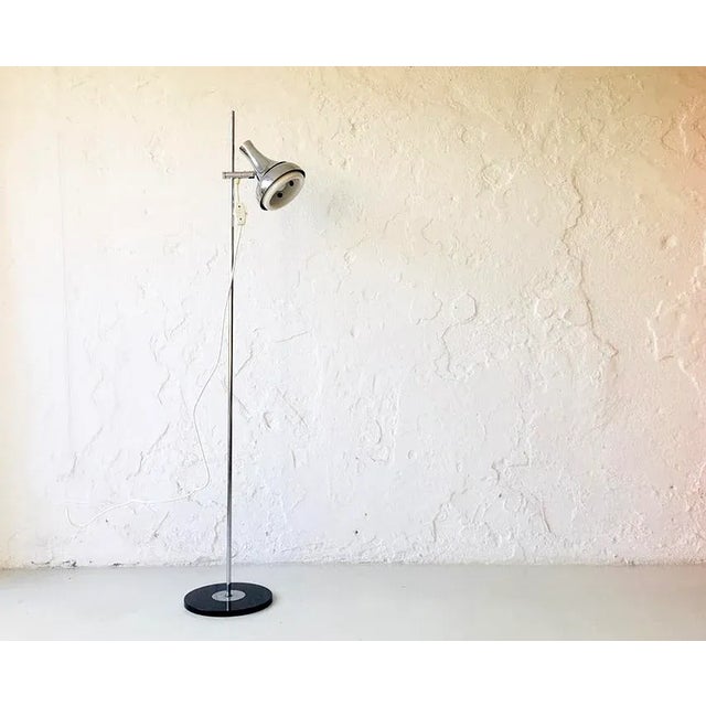 Metal Adjustable Floor Lamp in Chrome and Plated Metal, 1970s For Sale - Image 7 of 7