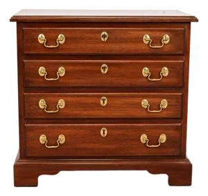 Late 20th Century Henkel Harris Georgian Solid Mahogany Nightstand or Bachelor Chest