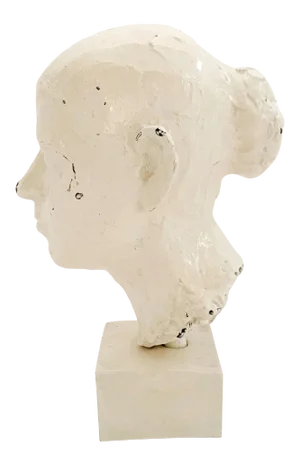 French White Cast Iron Female Bust Form C. 1940's