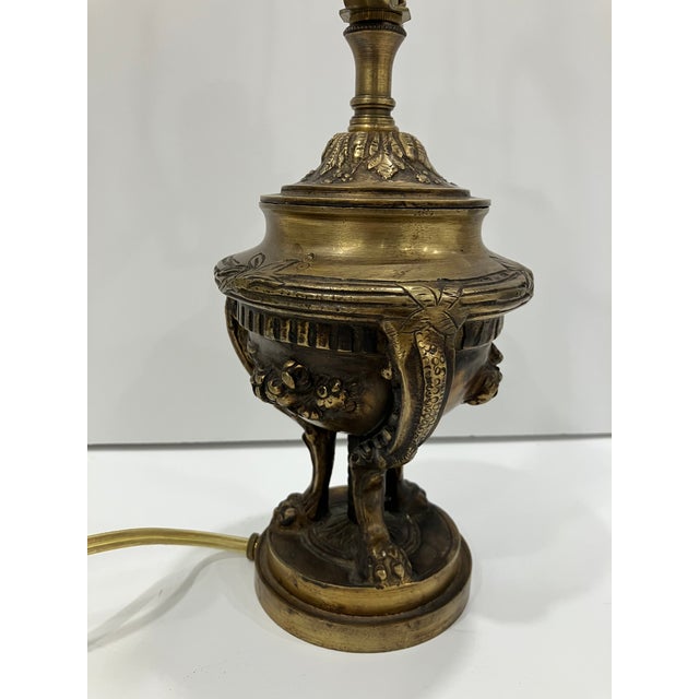 1940s 1940s French Empire Style Bronze Lamp For Sale - Image 5 of 7