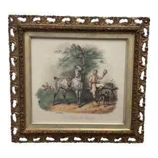 Carle Vernet "Le Repos Du Chasseur" Art Print, Framed For Sale