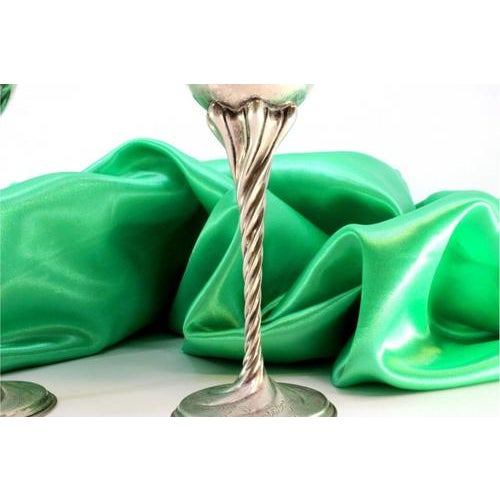 Silver Cups with High Stems and Twists on Circular Bases, Set of 2, in Very Good conditions. Designed 1920 to 1949 This...