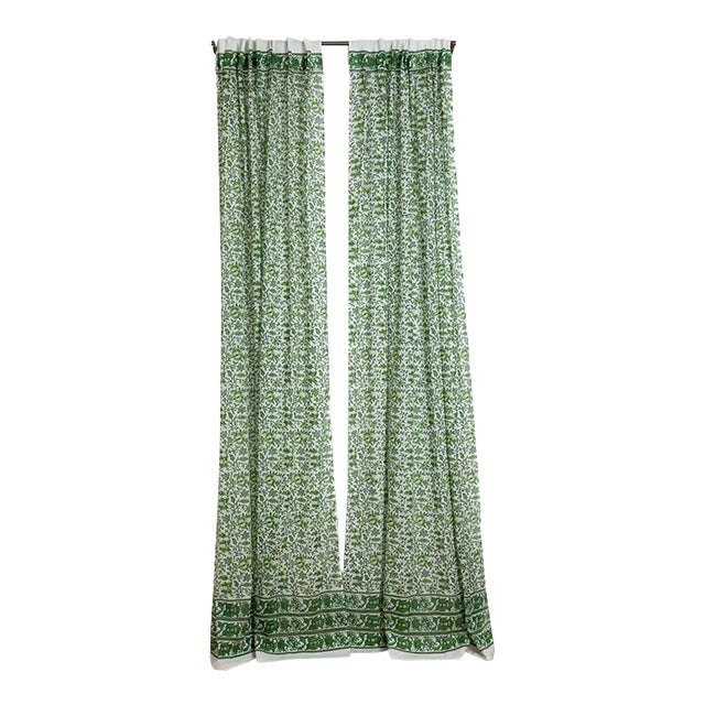 Aria 45" X 96" Green Curtain For Sale