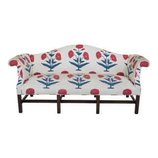 Kittinger Chippendale Mahogany Floral Sofa For Sale
