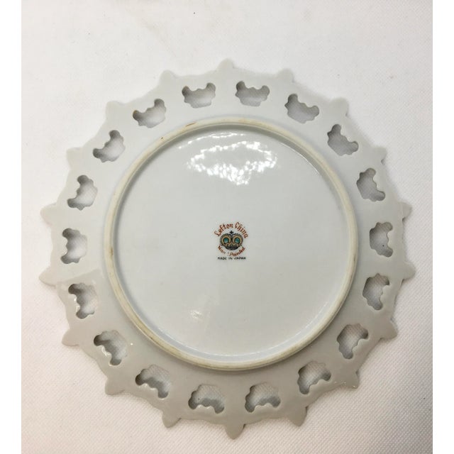 1960s Vintage 1960s Lefton China Hand Painted Plates - a Pair For Sale - Image 5 of 6