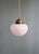 Metal Art Deco Pendant Light in White Opaline Glass, 1930s For Sale - Image 7 of 13