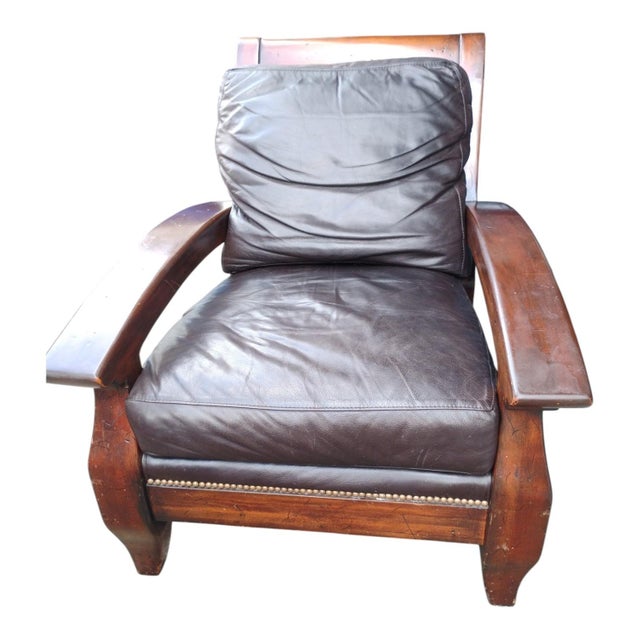 Vintage Classic Comfort & Robust, Rustic Design of Vintage Cibola Full Grain Italian Leather Armchair & Ottoman For Sale - Image 11 of 12
